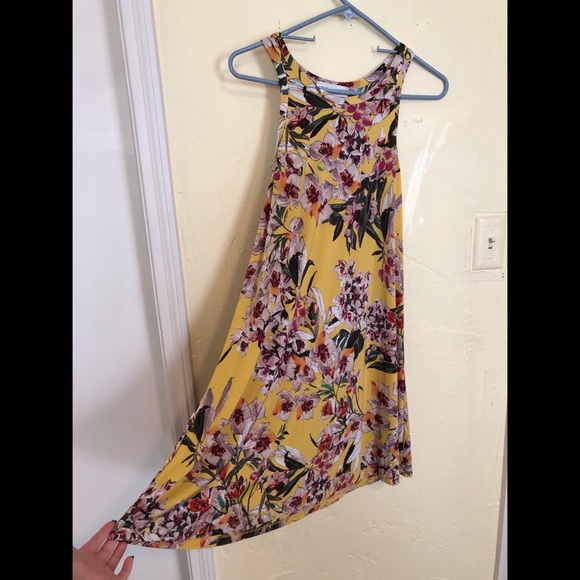 UEC Veronica M. Sleeveless Swing Dress Yellow Floral Dress Large - Picture 5 of 12